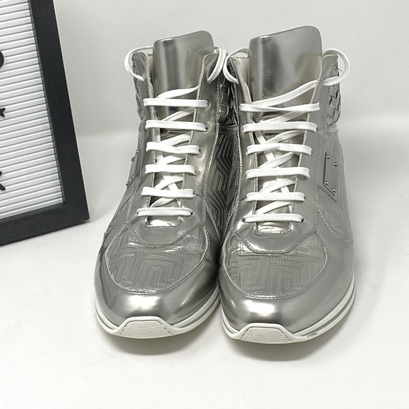 Versace Men Silver Sneakers - Picture 2 of 6